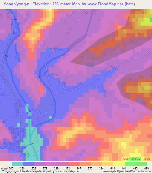 Yongp'yong-ni,North Korea Elevation Map