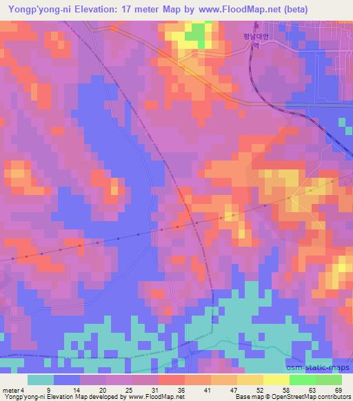 Yongp'yong-ni,North Korea Elevation Map