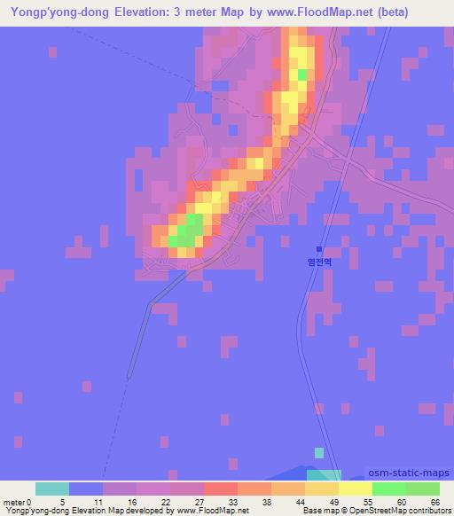 Yongp'yong-dong,North Korea Elevation Map