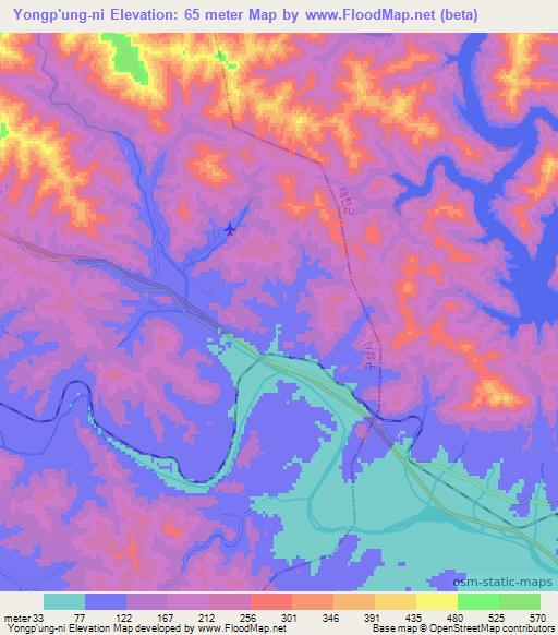 Yongp'ung-ni,North Korea Elevation Map