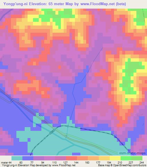 Yongp'ung-ni,North Korea Elevation Map