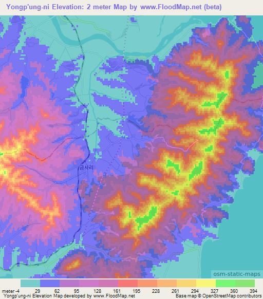 Yongp'ung-ni,North Korea Elevation Map