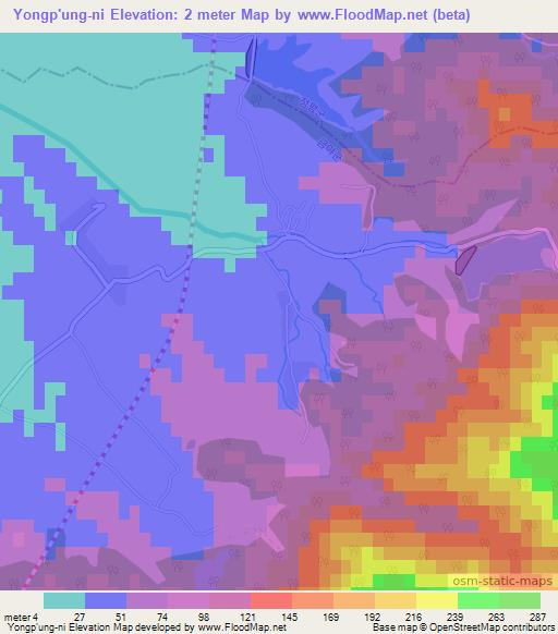 Yongp'ung-ni,North Korea Elevation Map