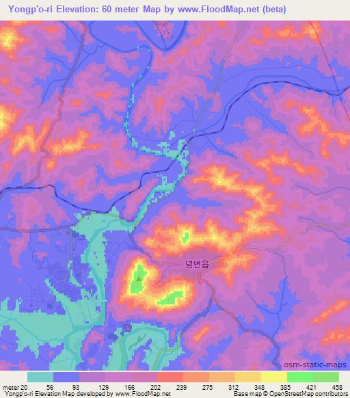 Yongp'o-ri,North Korea Elevation Map