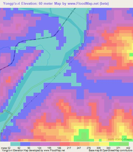Yongp'o-ri,North Korea Elevation Map