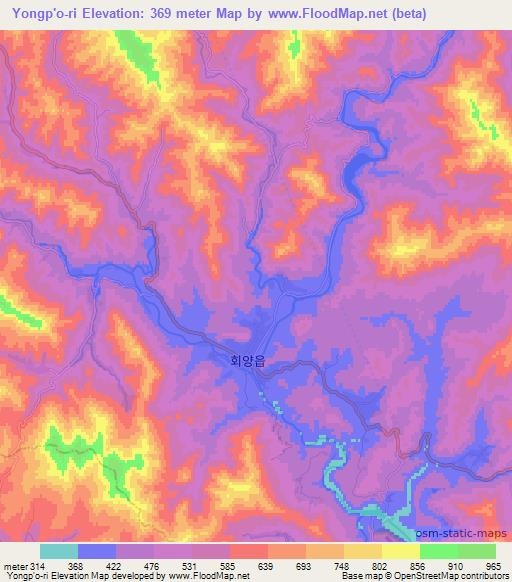 Yongp'o-ri,North Korea Elevation Map