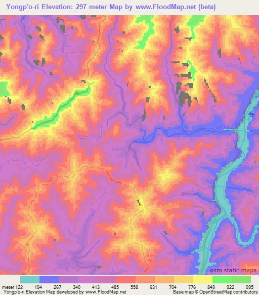 Yongp'o-ri,North Korea Elevation Map