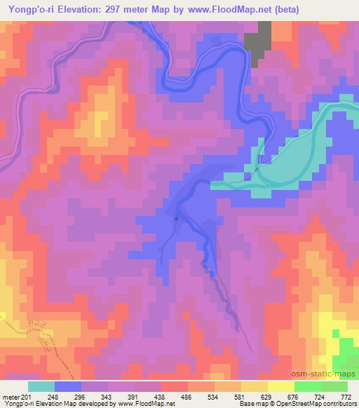 Yongp'o-ri,North Korea Elevation Map
