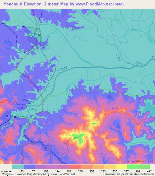 Yongnu-ri,North Korea Elevation Map