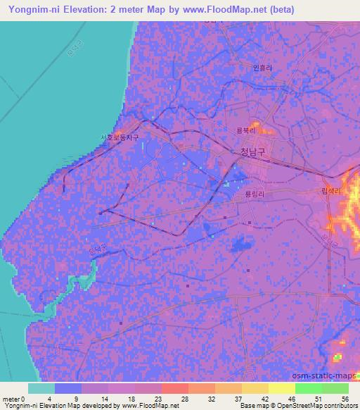 Yongnim-ni,North Korea Elevation Map