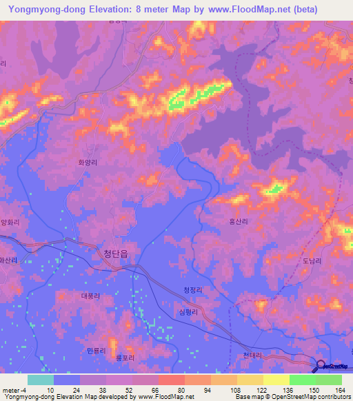Yongmyong-dong,North Korea Elevation Map