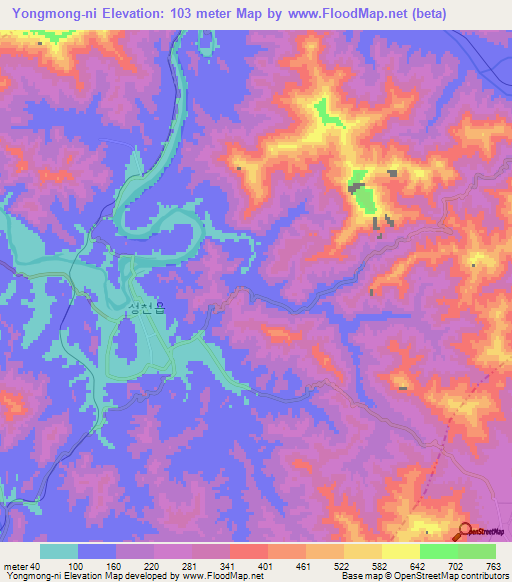 Yongmong-ni,North Korea Elevation Map