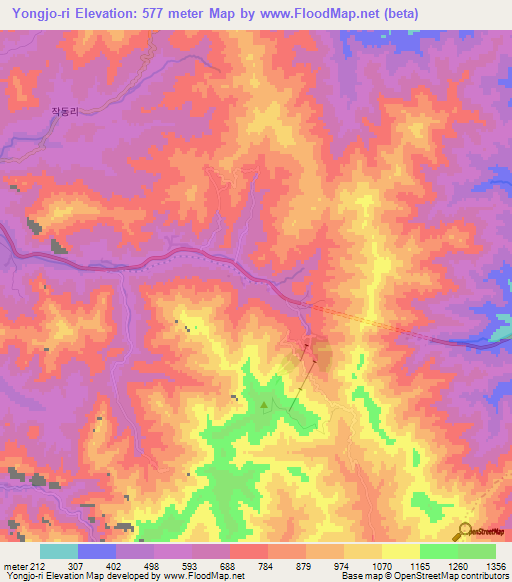 Yongjo-ri,North Korea Elevation Map