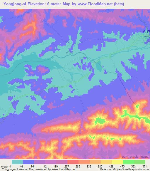 Yongjong-ni,North Korea Elevation Map