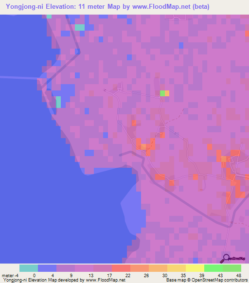 Yongjong-ni,North Korea Elevation Map