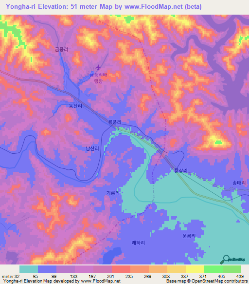 Yongha-ri,North Korea Elevation Map