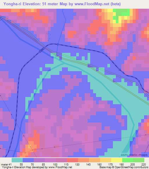 Yongha-ri,North Korea Elevation Map