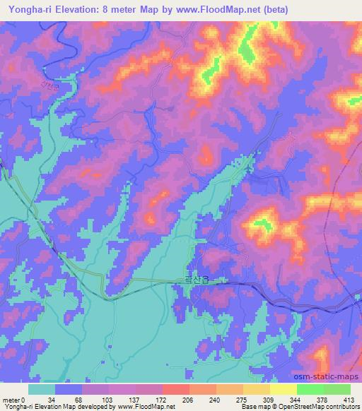 Yongha-ri,North Korea Elevation Map