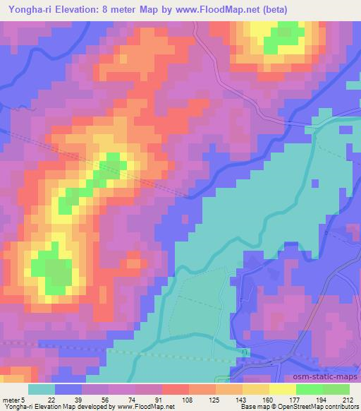 Yongha-ri,North Korea Elevation Map