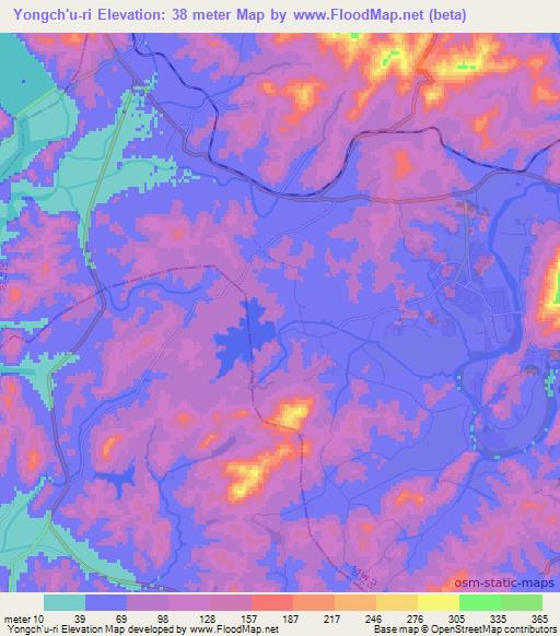 Yongch'u-ri,North Korea Elevation Map