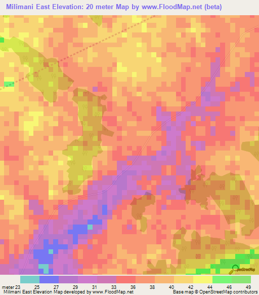 Milimani East,Kenya Elevation Map
