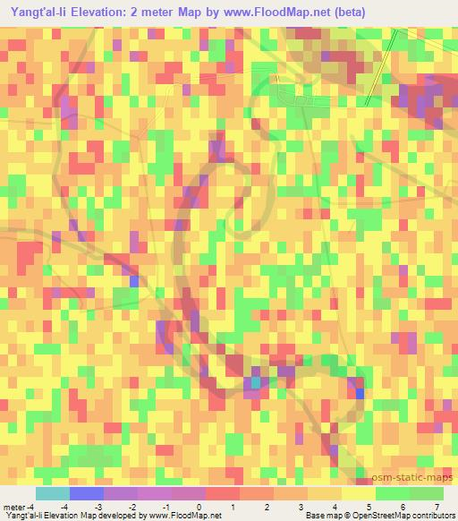 Yangt'al-li,North Korea Elevation Map