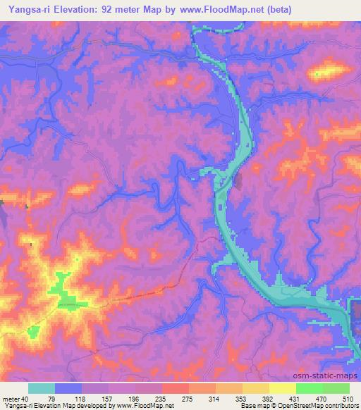 Yangsa-ri,North Korea Elevation Map
