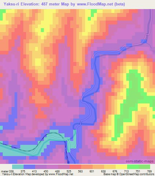 Yaksu-ri,North Korea Elevation Map