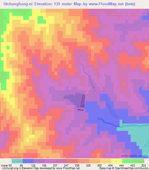 Utchunghung-ni,North Korea Elevation Map