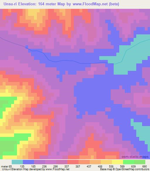 Unsu-ri,North Korea Elevation Map