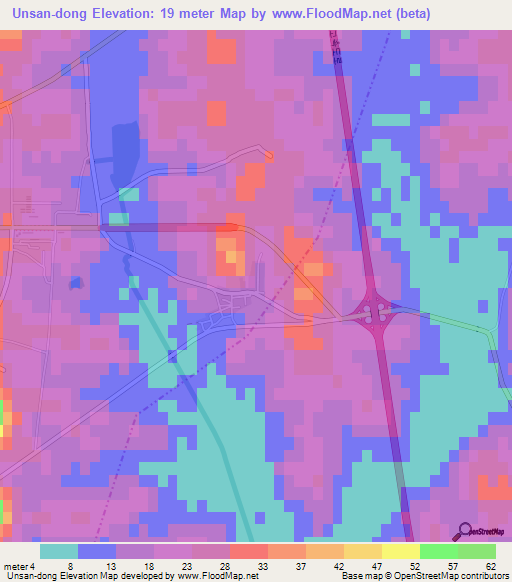 Unsan-dong,North Korea Elevation Map