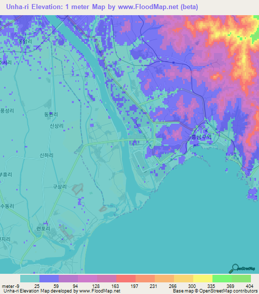 Unha-ri,North Korea Elevation Map