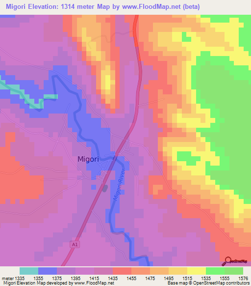 Migori,Kenya Elevation Map