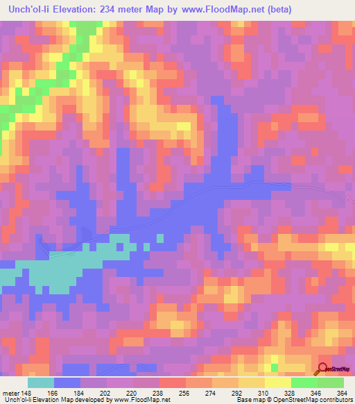 Unch'ol-li,North Korea Elevation Map