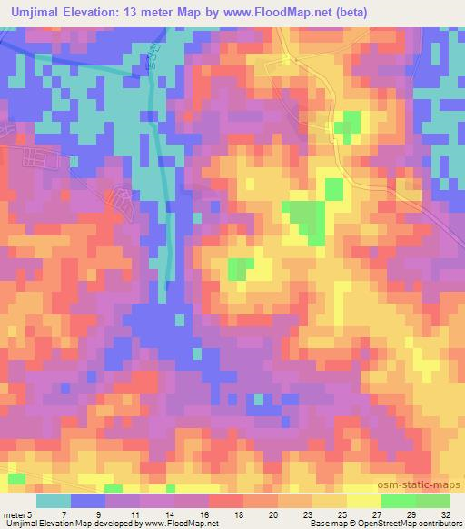 Umjimal,North Korea Elevation Map