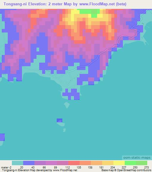 Tongsang-ni,North Korea Elevation Map