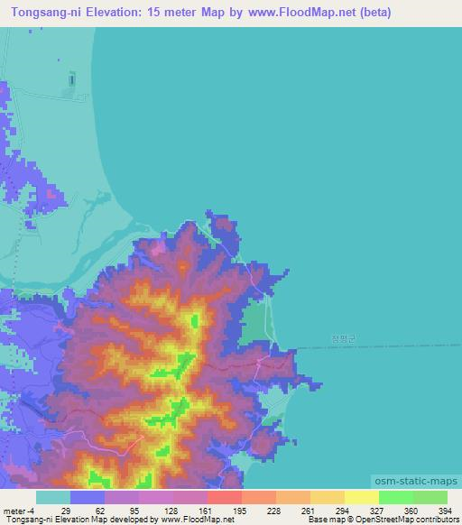 Tongsang-ni,North Korea Elevation Map