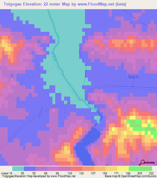 Tolgogae,North Korea Elevation Map