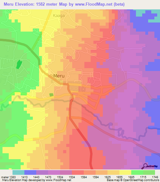 Meru,Kenya Elevation Map
