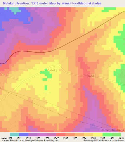 Mateka,Kenya Elevation Map