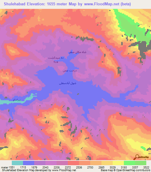 Shulehabad,Iran Elevation Map