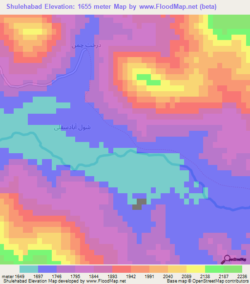 Shulehabad,Iran Elevation Map