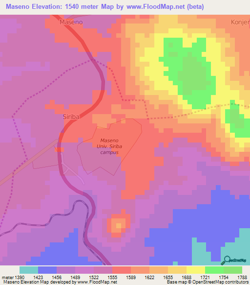 Maseno,Kenya Elevation Map
