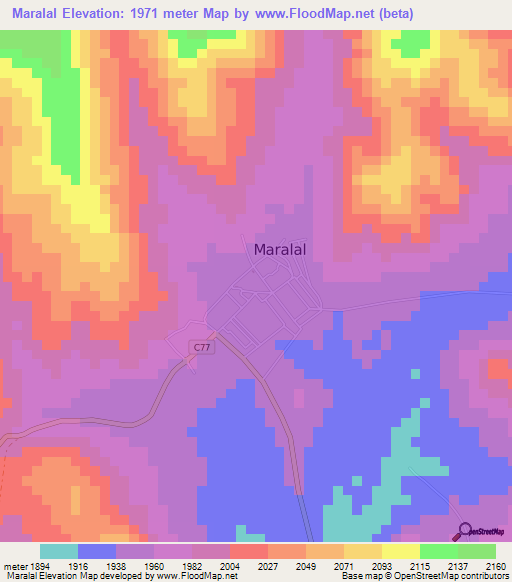 Maralal,Kenya Elevation Map