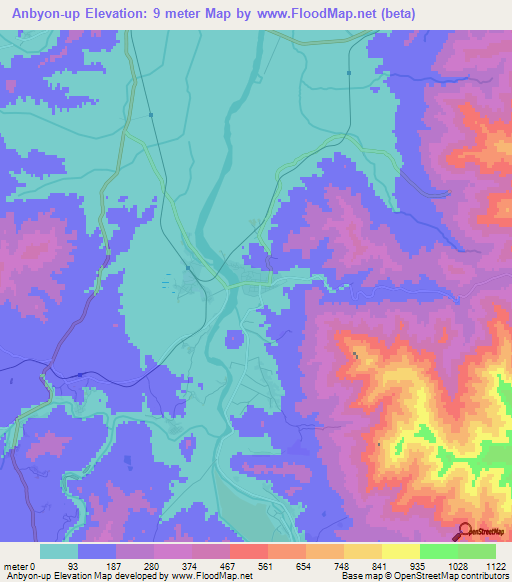 Anbyon-up,North Korea Elevation Map