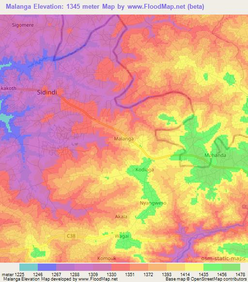Malanga,Kenya Elevation Map