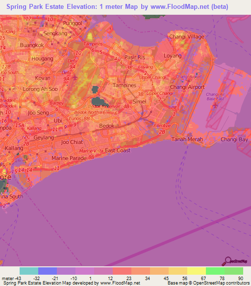 Spring Park Estate,Singapore Elevation Map