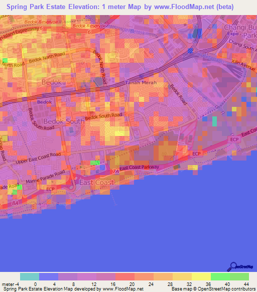 Spring Park Estate,Singapore Elevation Map