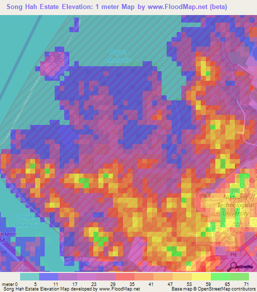 Song Hah Estate,Singapore Elevation Map