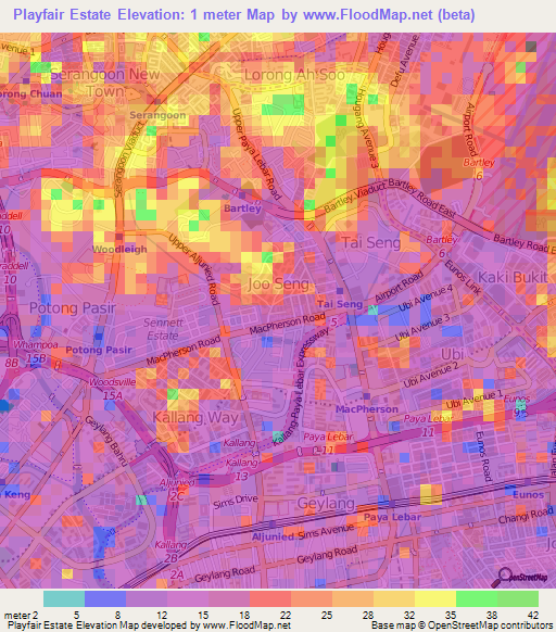 Playfair Estate,Singapore Elevation Map